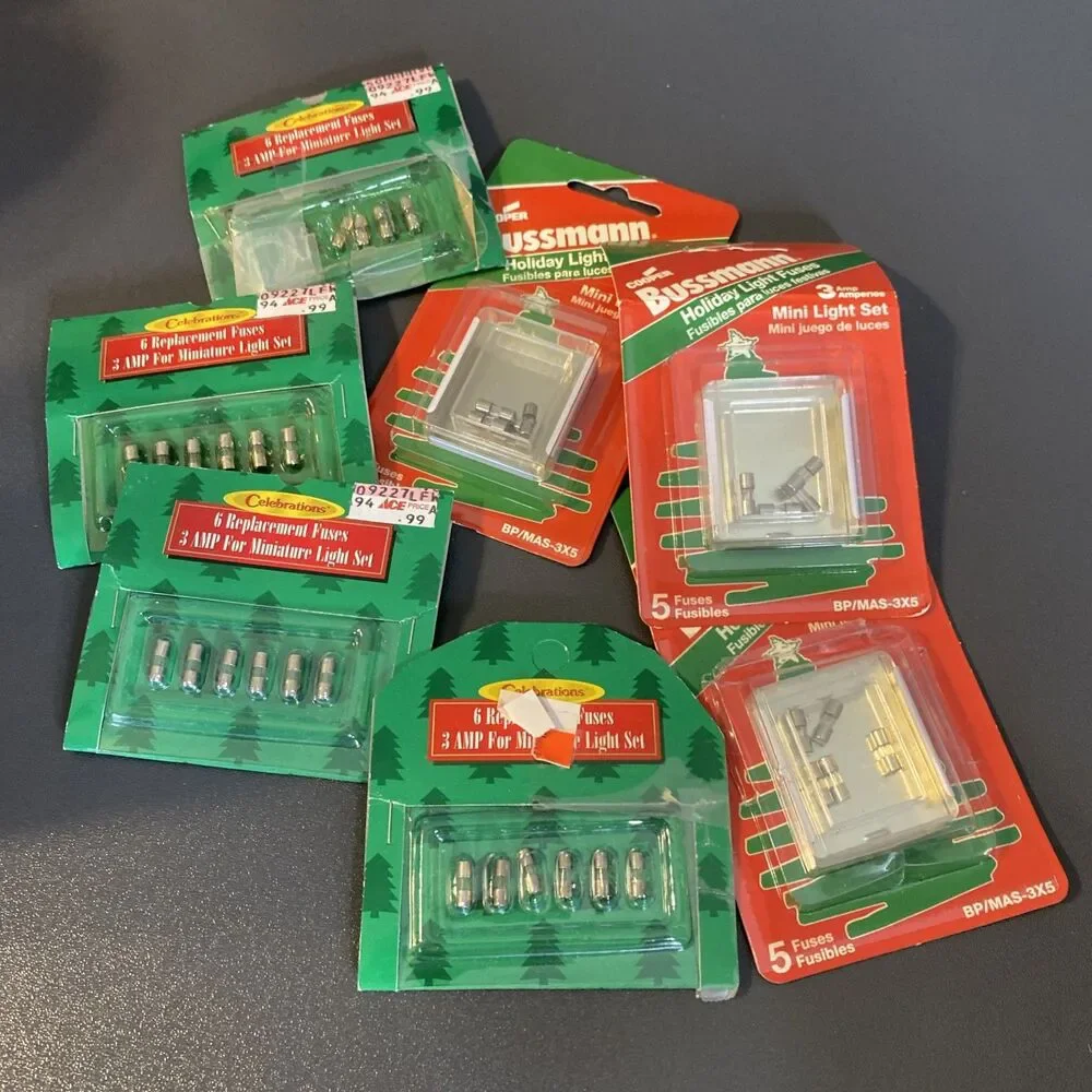 Vintage Christmas Replacement Fuses For Minature Light Set 3 Amp 120 Volt Lot